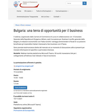 Webinar: Bulgaria una terra di opportunità per il business